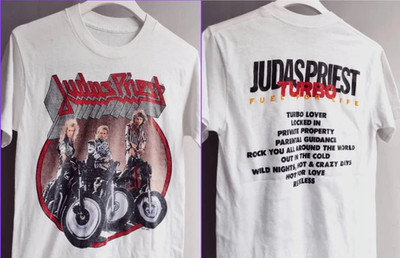 Judas Priest Turbo Fuel for Life Tour Tee Cotton Full Size S to 5XL