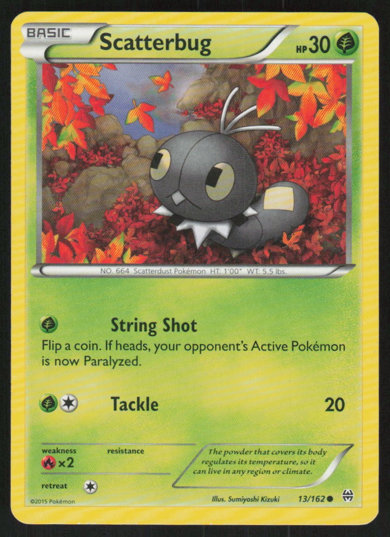 Scatterbug 13/162 Normal : XY - BREAKthrough Pokemon TCG Moderately Played