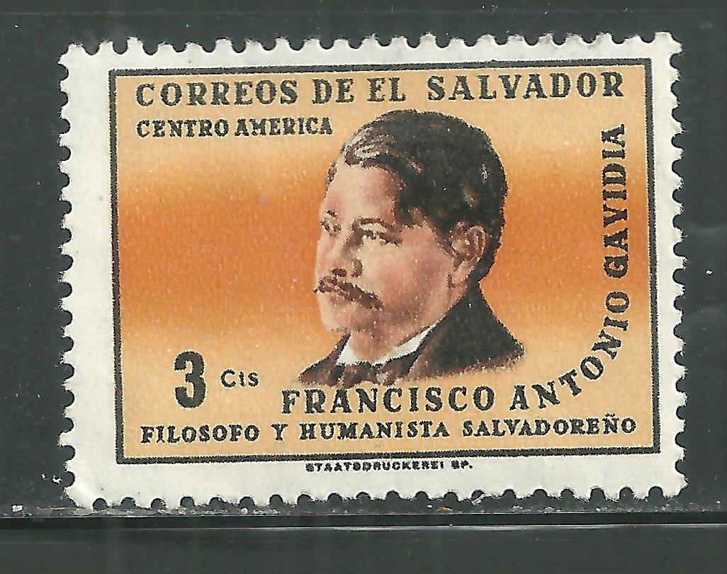 EL SALVADOR 762 MINT LIGHT HINGE FRANCISCO ANTONIO GAVIDO