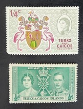 VINTAGE TURKS & CAICOS ISLANDS   CORONATION ISSUE 1948