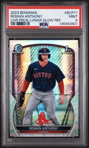 2023 Bowman Chrome Prospects Roman Anthony #BCP-71 Lunar Glow Ref. (RC) PSA 9