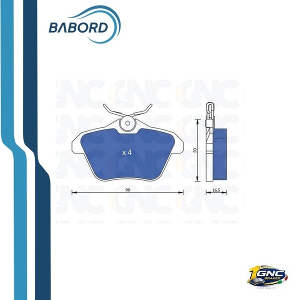 GNC P0893 Satz BremsbeläGe Hinten FüR Alfa Romeo 156 166 Lancia Kappa 94--image