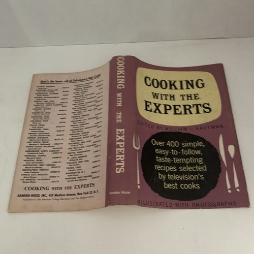 Cooking With The Experts William Kaufman 1955 1st Printing. HC/DJ 1950s TV Chefs - Picture 8 of 23