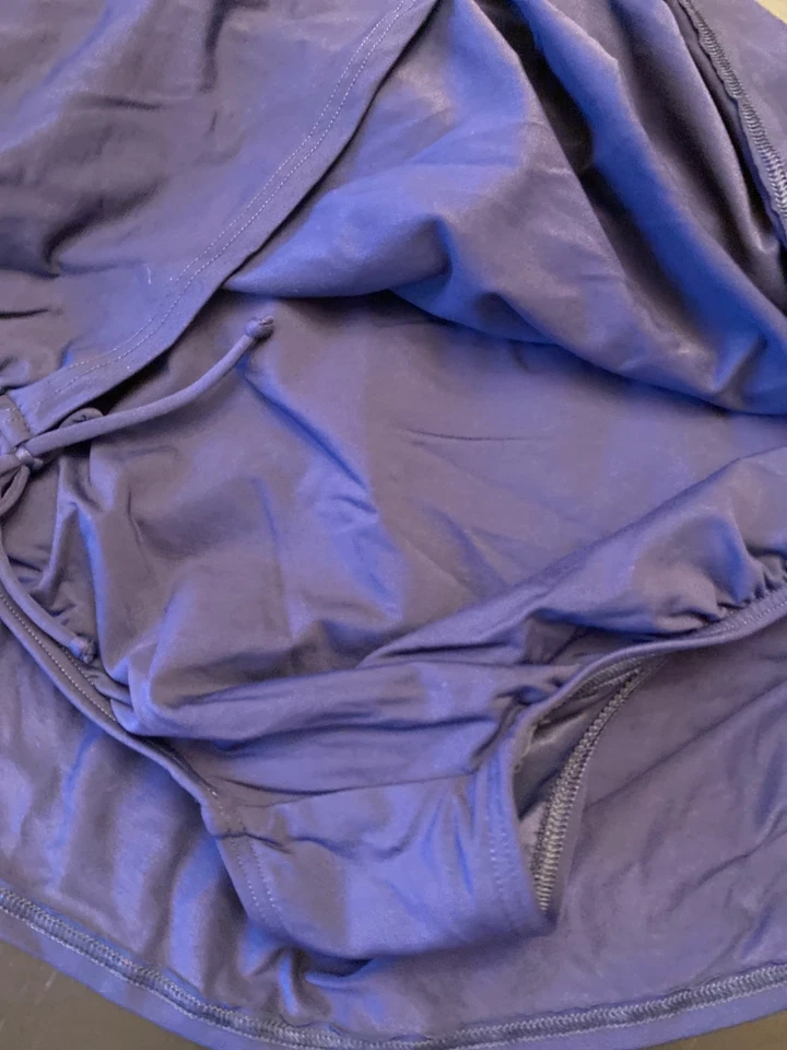 Conjunto de Traje de Baño Tankini Lands End 18W Azul Correas Ajustables Falda Acanalada Parte Inferior Foto 4 de 4