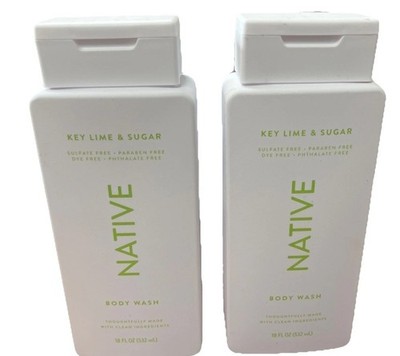 Native Key Lime, And Sugar ￼Body Wash 18 Fl Oz Each 2pk