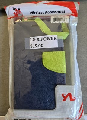 For LG X Power K210 K6P Case Cover 2 Tone Deluxe Dual-Use Blue & Green