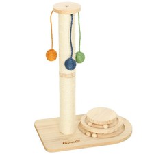 Poste Rascador para Gatos Altura 56,5 cm con 3 Bolas Colgantes Juguete de Pelota