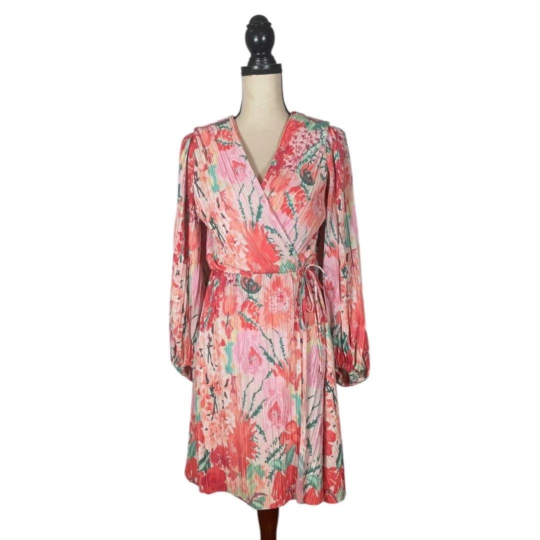 knee length dresses for ladies Erdem for HM Pleated Floral Tier Dress (XS) – dry vtg and main image 1