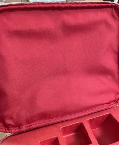 NEW Estee Lauder Red Velvet Make up Bag/Travel/Train/Makeup Case Holiday 2023 - Picture 10 of 19