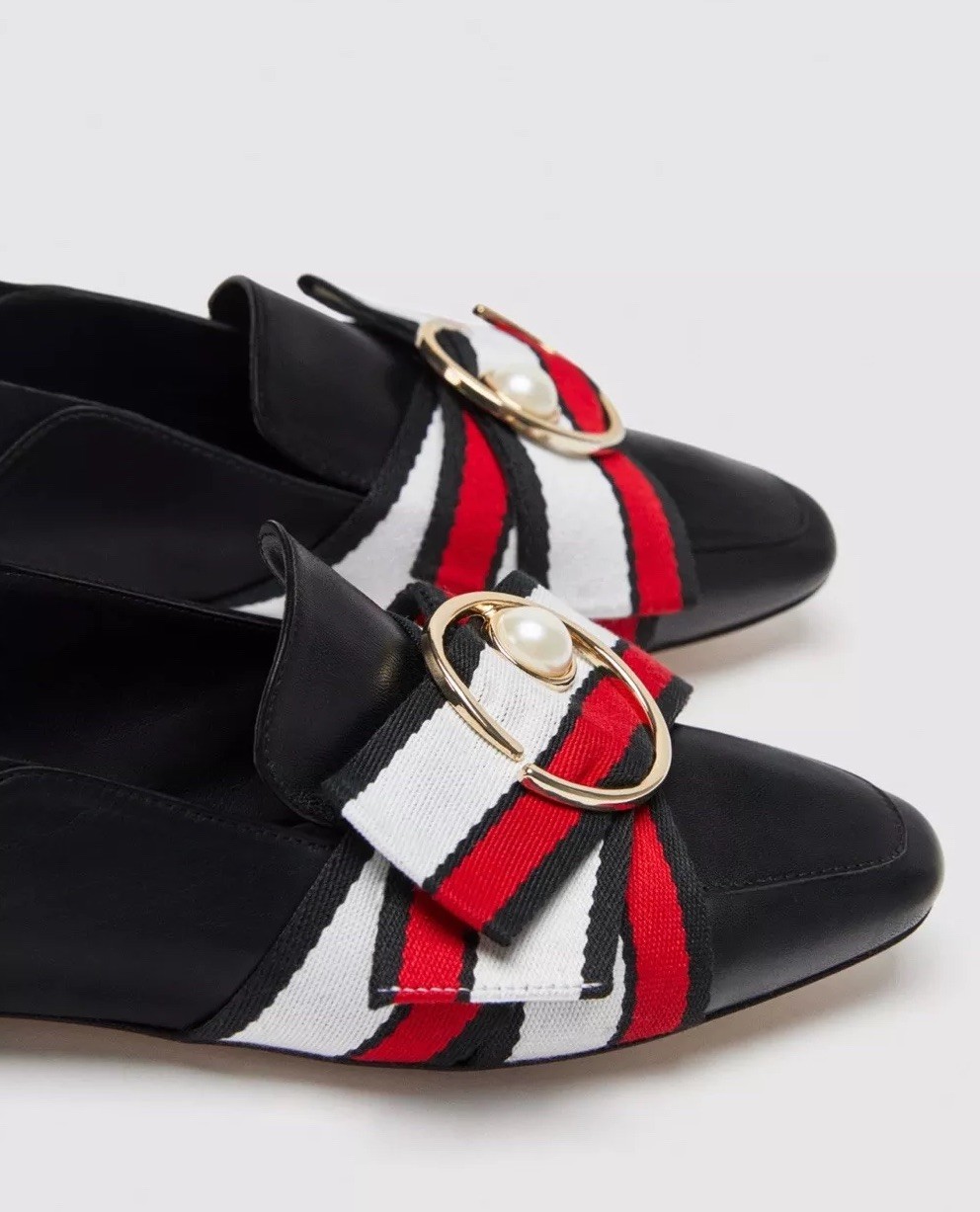 Zara Cuero Mocasines Mocasines Cuero con detalle de cinta y Perla d63b72 Zara Cuero Mocasines Mocasines Cuero con detalle de cinta y Perla d63b72