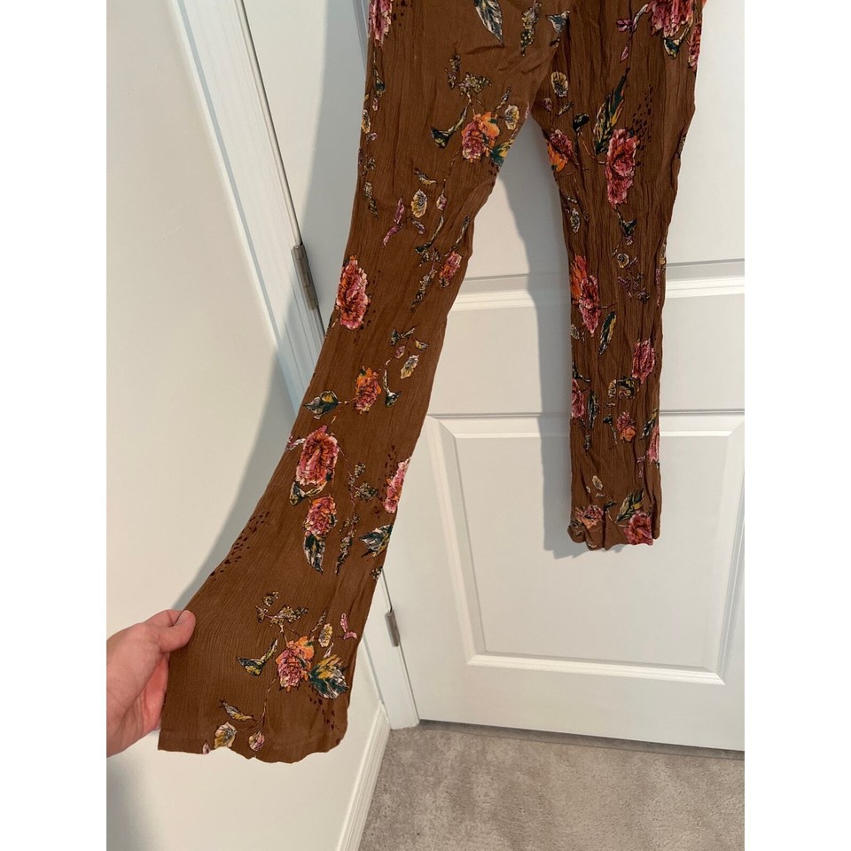 O'Neill Milo Floral Crop Top & High Waisted Johnny Pant Set Brown Women