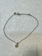 .925 Ankle Bracelet 9&rdquo;-10&rdquo; W Rose Charm