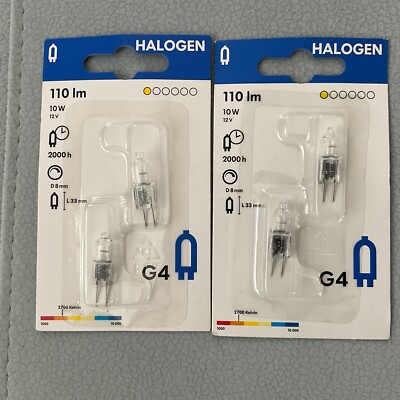 HALOGEN G4 2 Pin Bulbs  110 lm 10 Watt  AA-502911-1  ( Set Of 4)