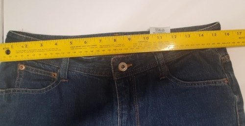 Womens~EDDIE BAUER~PURPLE Plaid FLANNEL Lined~DENIM~Blue JEANS~Dark Wash - Picture 3 of 9