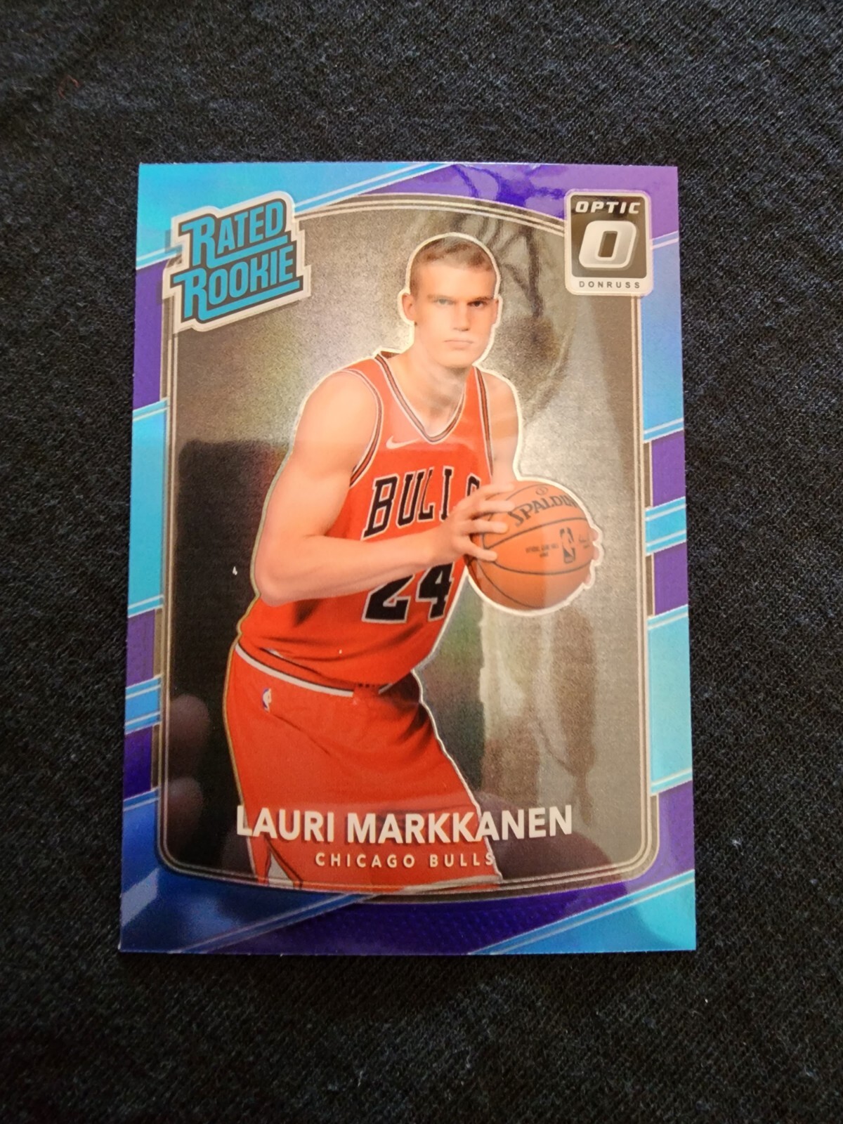 LAURI MARKKANEN 2017-18 DONRUSS OPTIC RATED ROOKIE PURPLE PRIZM #159 CHICAGO