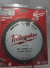 MILWAUKEE 7-1/4" METAL STEEL CUTTING CARBIDE CIRCULAR SAW BLADE 48T 48-40-4235