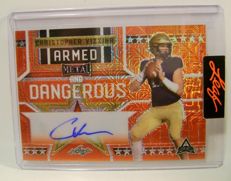 CHRISTOPHER VIZZINA 1/1 ARMED AUTO AUTOGRAPHED LEAF METAL FOOTBALL 2023