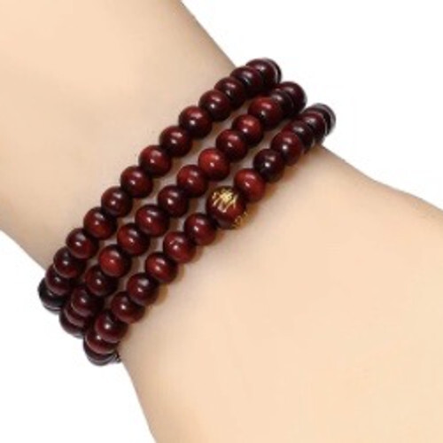 108 Red Sandalwood Beads Meditation Bracelet or Necklace 6mm