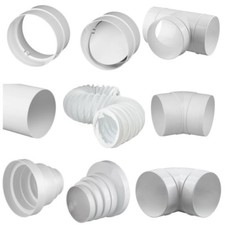 Rundrohrsystem PVC Lüftungsrohr Bindeglieder Adapter T-Stück Reduktion Halter T1