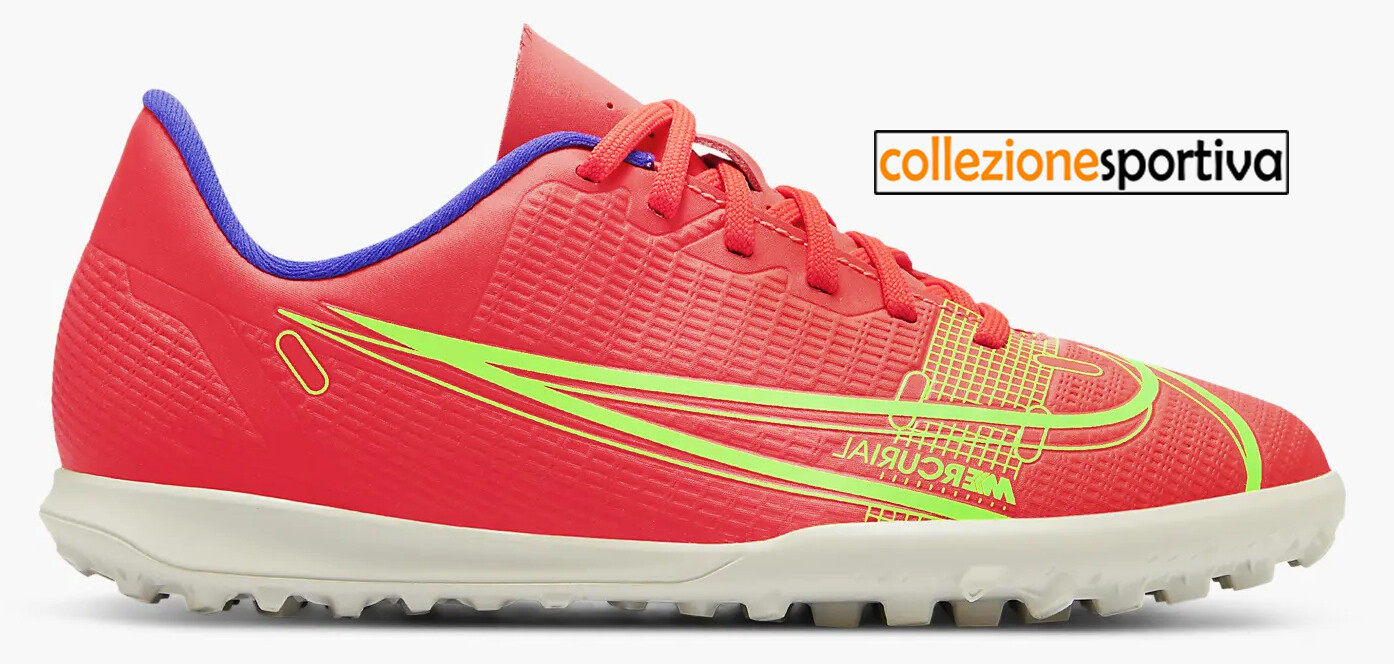 SCARPE CALCETTO NIKE MERCURIAL VAPOR 14 CLUB TF JR JUNIOR- CV0945-600 col.rosso