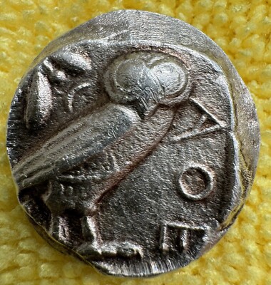 Ancient Athens Greece Athena Owl Tetradrachm Coin 440-404 BC