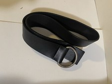 Prada Women Leather Notched Buckle Normal Width Belt Black