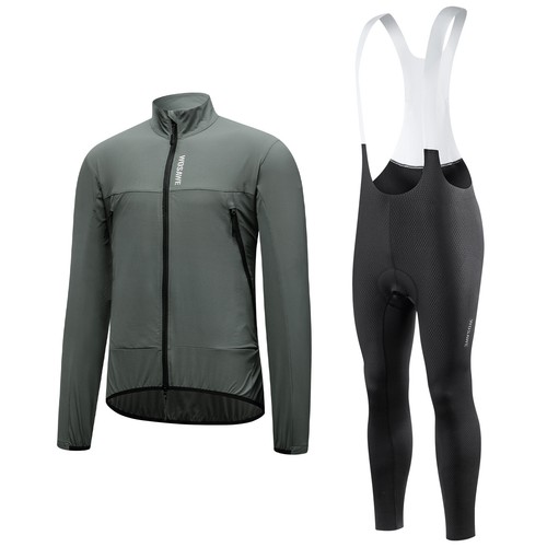 WOSAWE Chaqueta resistente al viento resistente al desgaste y pantalones con tirantes acolchados para hombres conjuntos de ciclismo S-3XL - Imagen 18 de 21