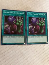 2 extra-foolish burial unlimited foil yu-gi-oh gaming cards cscan