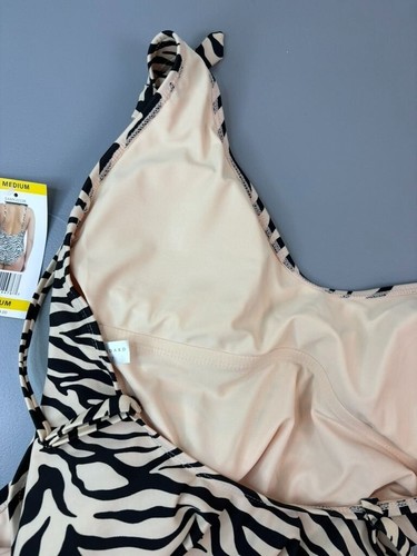 Social Standard Sanctuary women's medium black beige animal print one piece swim - Picture 5 of 6