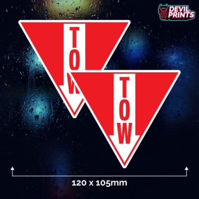Tow Point Label 2 x TOW POINT ARROW Die Cut Decal Sticker Racing Safety Car Motorsport ...