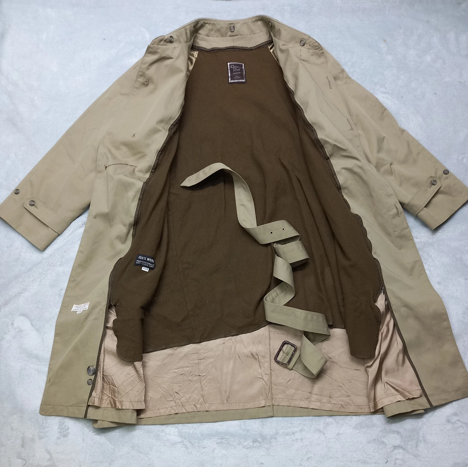 Trench vintage Christian Dior Monsieur beige doublure laine amovible taille 42R