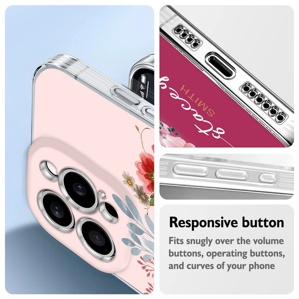 Floral TPU Phone Case for iPhone 15 16 Plus 14 13 12 11 XS Pro Max