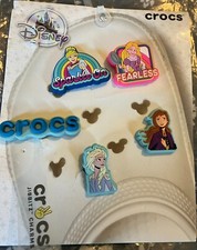 NEW Disney Princess Jibbitz 5 Pack Crocs Logo Cinderella Rapunzel Elsa Anna