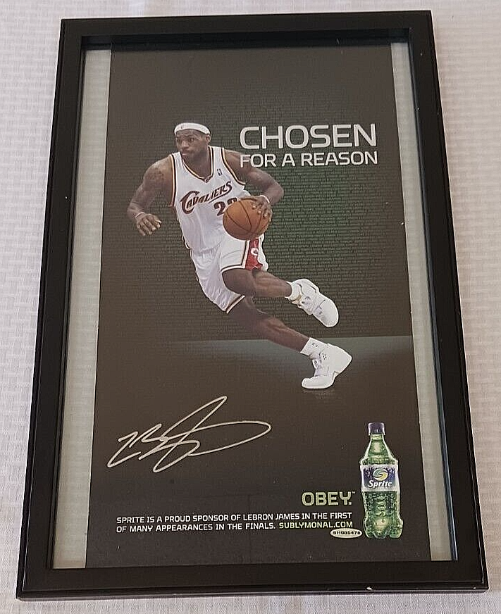 LeBron James Autographed Signed 1/1 11x22 Photo UDA Framed NBA SPRITE Promo 2007 