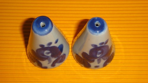 LAPID לפיד VINTAGE BLAU & WEISS KERAMIK PORZELLAN SALZ & PFEFFERSTREUER ISRAEL - Bild 7 von 12