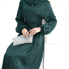 Dubai Turkey Abaya Muslim Women Long Sleeve Maxi Dress Islamic Ramadan Arab Gown
