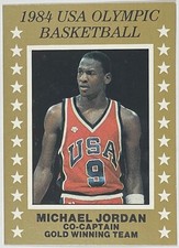 1984 USA Olympic Basketball Gold Winning Team Michael Jordan SSP RC