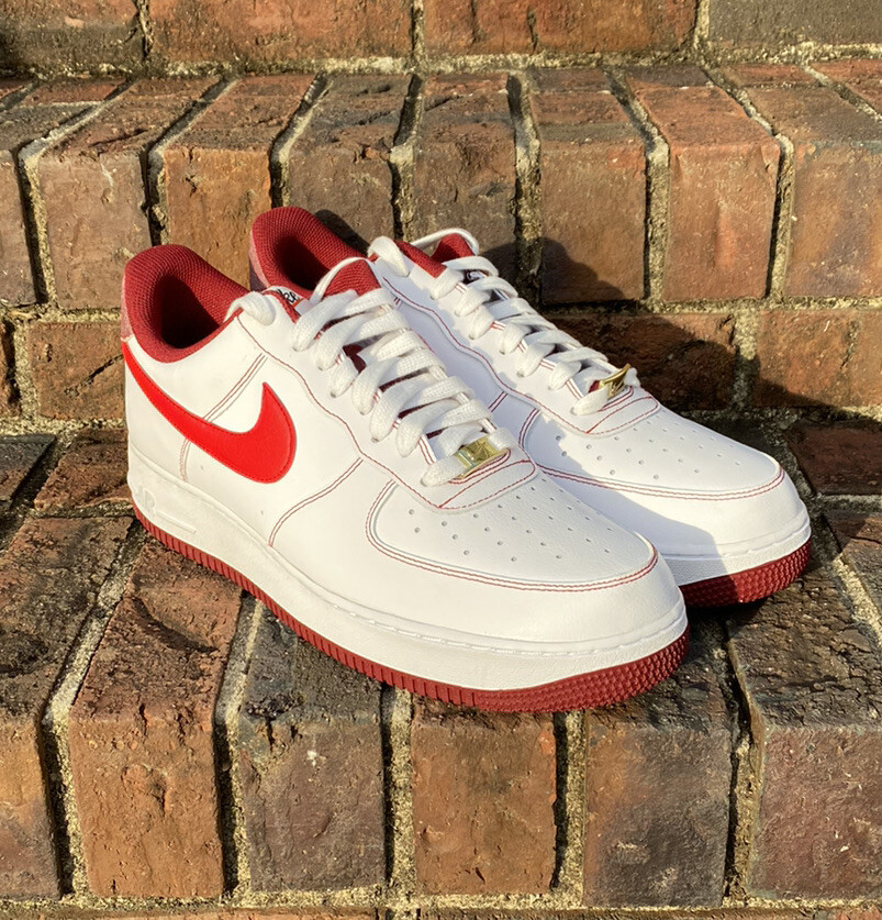 Men's Nike Air Force 1 '07 First Use Wht/University Red-Team Red (DA8478  101) - 9.5 