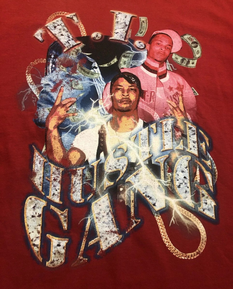 RARE-HUSTLE GANG-T.I. FLEA MARKET TIP RACING RED Short/Sleeve T