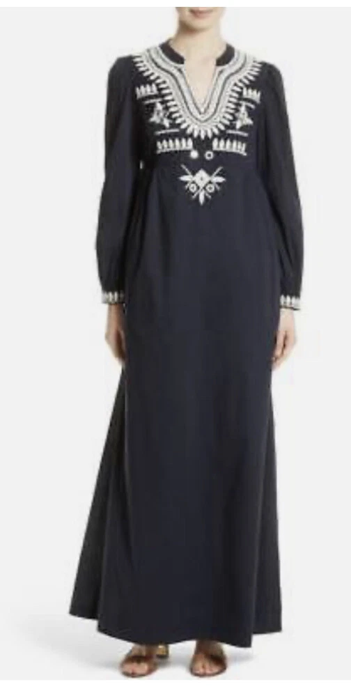 Abito Tory Burch maxi lunghezza blu navy tg 2 $499