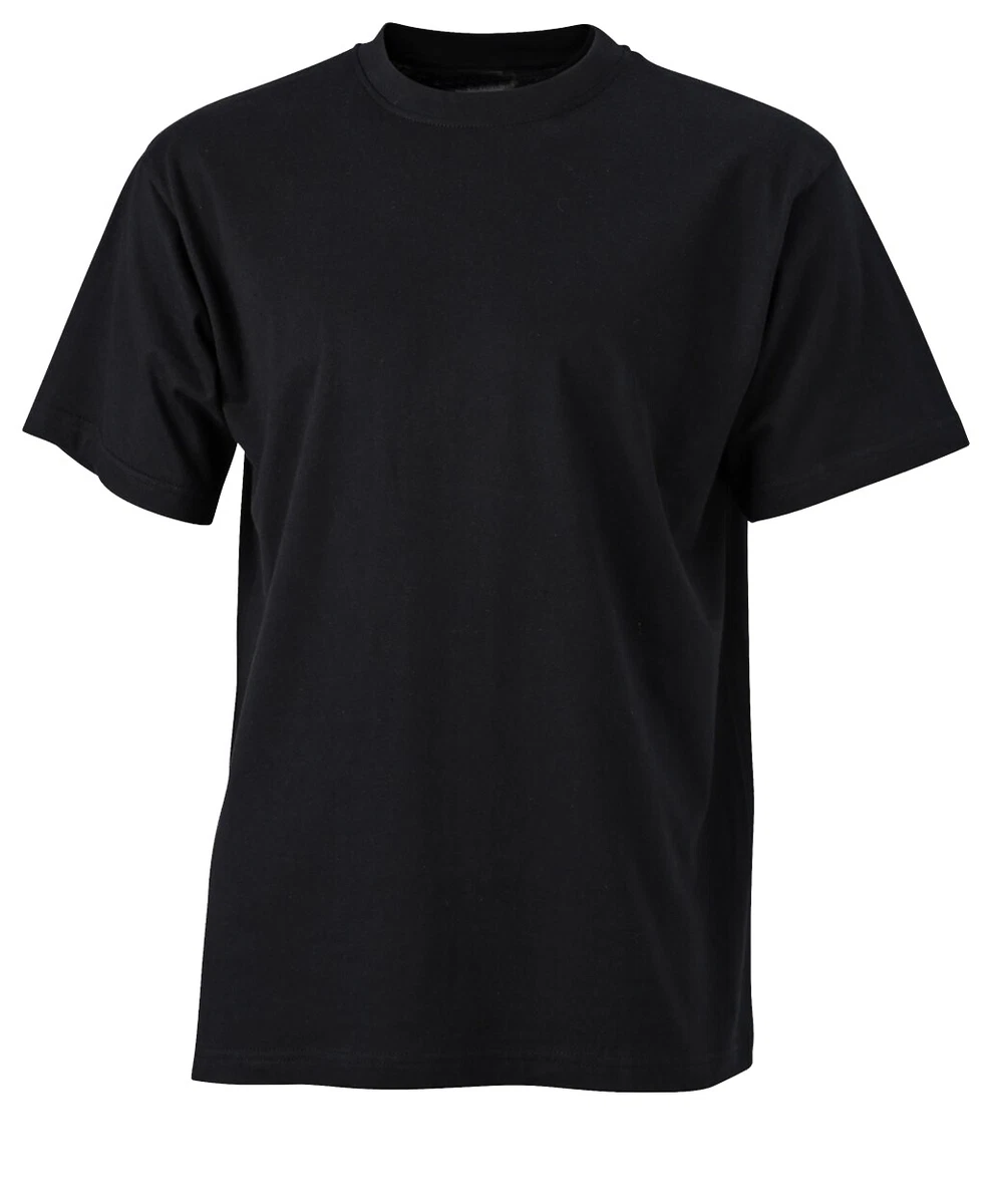 PACK OF 6 MENS CREW NECK SHORT SLEEVE BLACK T-SHIRT 100% COTTON S-XXL BLANK  TEE