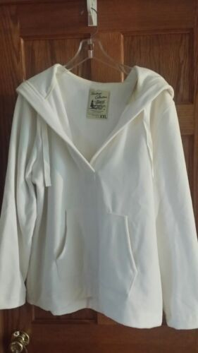 Her lip to Embroidery Polo Sweatshirt, Pullover, Size F, Ivory