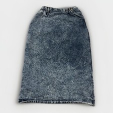 Vintage Essentials Sport Pencil Button Wrap Denim Jean Skirt Acid Wash Sz 10