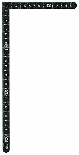 SHINWA Square Ruler 150X300mm White Scale on Black 12435 NEW from Japan ...