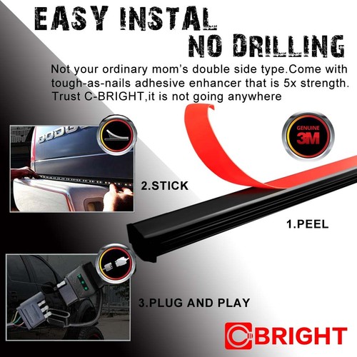 60" LED TAIL GATE BRAKE/SIGNAL LIGHT RANGER GMC JIMMY SAFARI SIERRA YUKON DEANLI - Picture 6 of 7