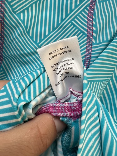Girl's Swim Shirt Rash guard Mott 50 (brand of Coolibar) UPF 50+ Girl's Size 8 - Picture 8 of 9
