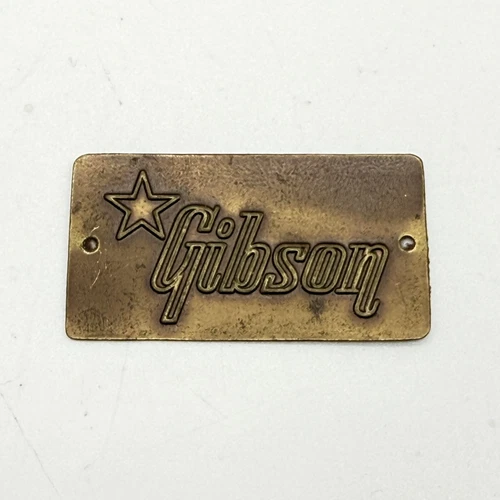 Gibson Brass Guitar Case BADGE 1950s USA Vintage Stamped Star Logo Part