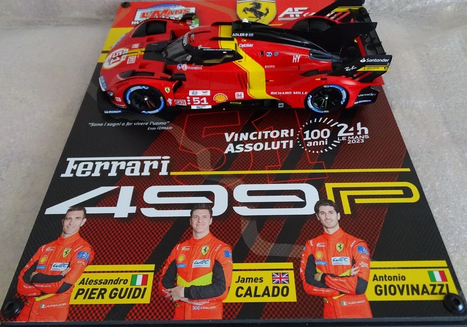 FERRARI 499P #51 LM 2023 GIOVINAZZI/PIERGUIDI/CALADO  1/18 EDIZIONE LIMITATA 12P - Immagine 3 di 4