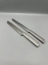 Vintage Steel Blade Kitchen Knife Cast Aluminum Handle Carving Slicing Set/2