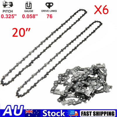 6X Chain Saw Chains Chainsaw 325'' 058 76DL Semi Chisel Spare For 20 ...